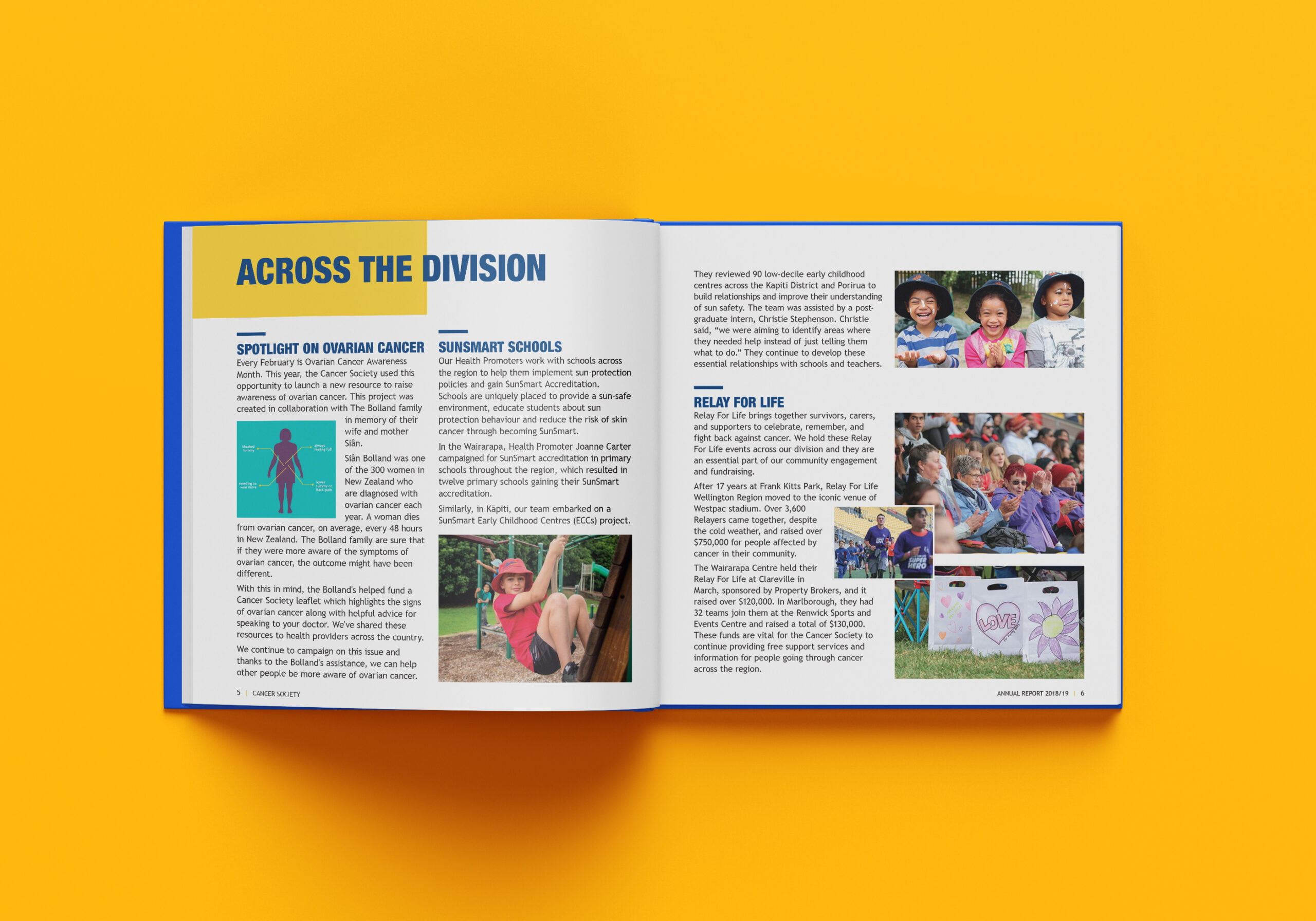 Cancer Society Annual Report inside page of Cancer Society Annual Report